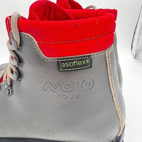 Asolo Tour Snowpine Women Size 9 Black Red Ski Lace Up Vibram Sole Asoflex Boot - Picture 8 of 16
